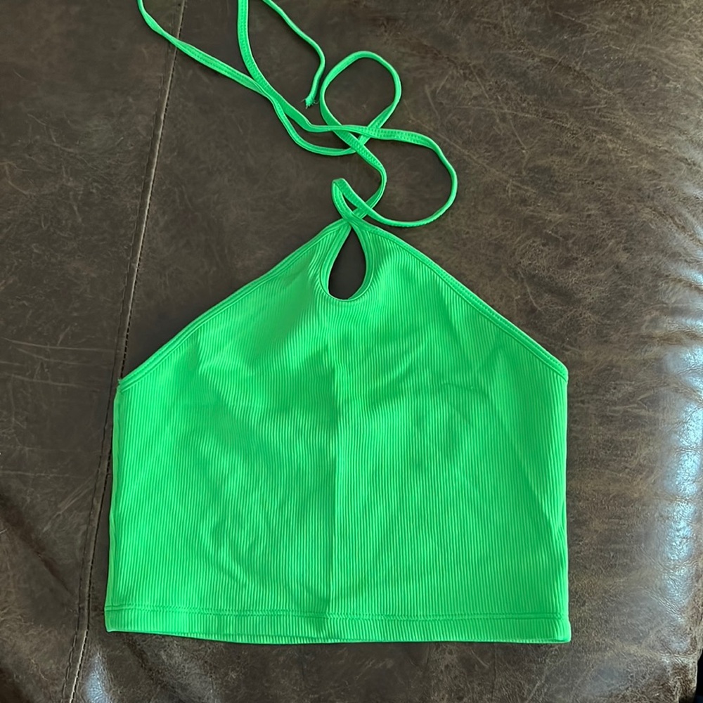 Zara size small neon green halter top shirt cropped - never worn!